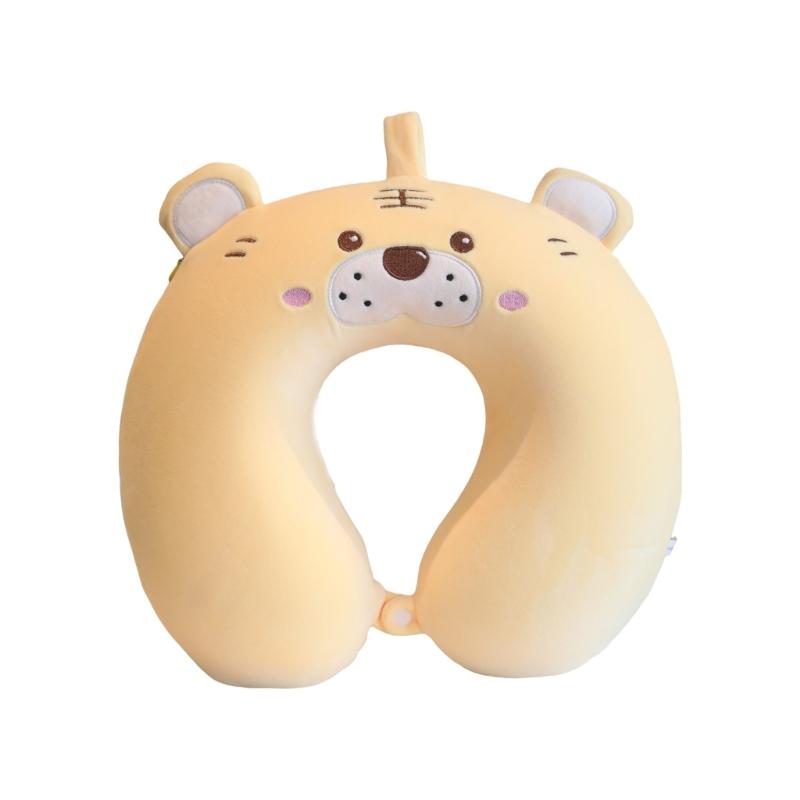 Soft Velvet U Shape Neck Pillow With Optional Animal Designs Memory Foam Cushion For Children Traveling