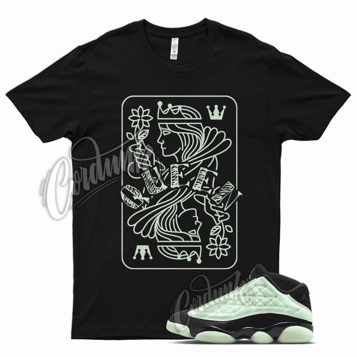Black QUEEN T Shirt for Air J1 13 Low Singles Day Barely Green 1 S