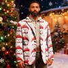 Herren Hässlicher Weihnachten Kord Warmtaschen Anzugjacke Strickjacke Herren Freizeitanzug