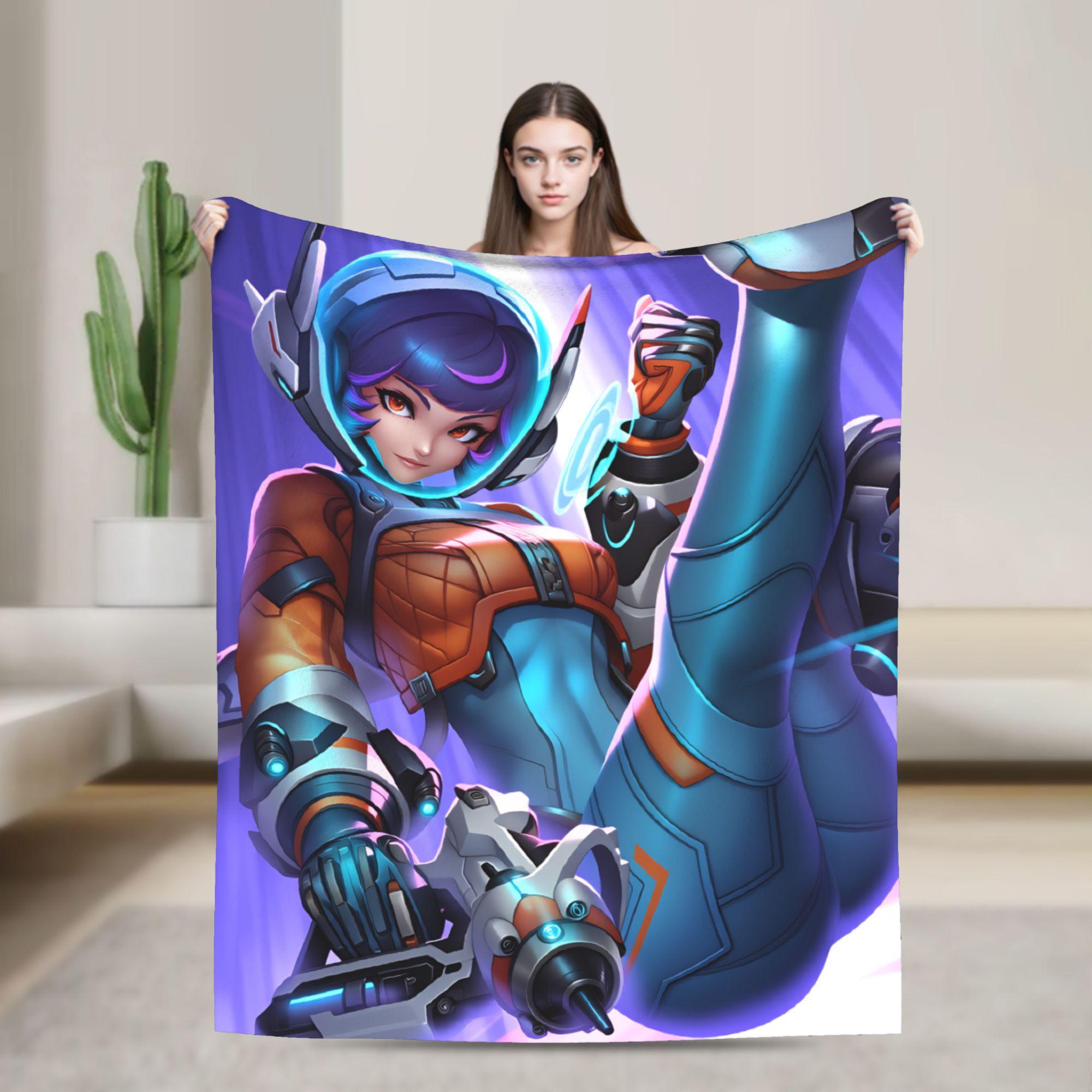 

Overwatch Game Tracer Winston Blanket Warm Soft Plush Bedding Throws For Couch Chair Sofa Bed Flannel Bedspread Bed Cover 75cmx90cm