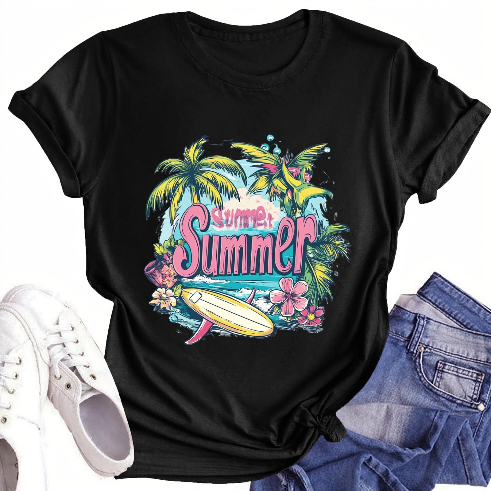 

Футболки для малышей, девочек и мальчиков, детские футболки с короткими рукавами и принтом для мальчиков и девочек 100 чёрный