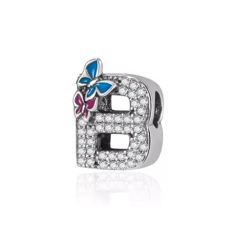 Charms Lettres Papillon Amour Perles Cuivre Convient Bracelet Fin Fabrication Bijoux DIY