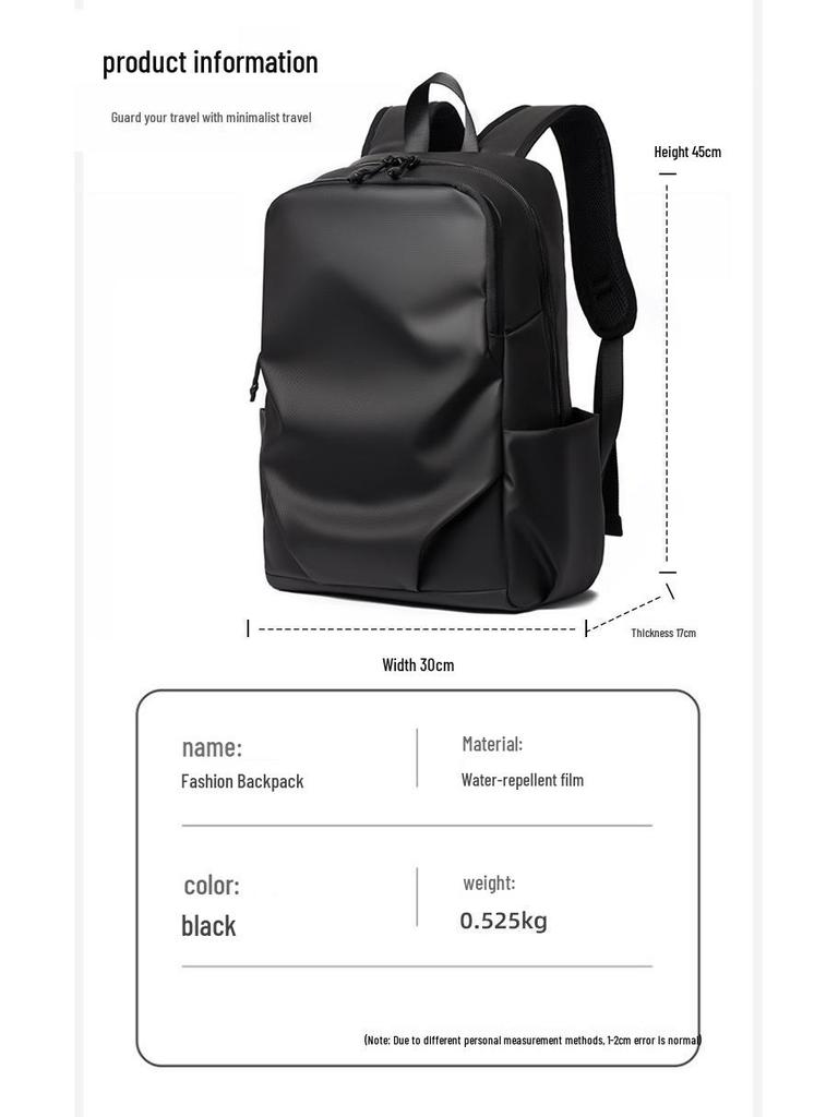 Men's Large Capacity Waterproof Leather Backpack for Casual Sports & Outdoor Travel