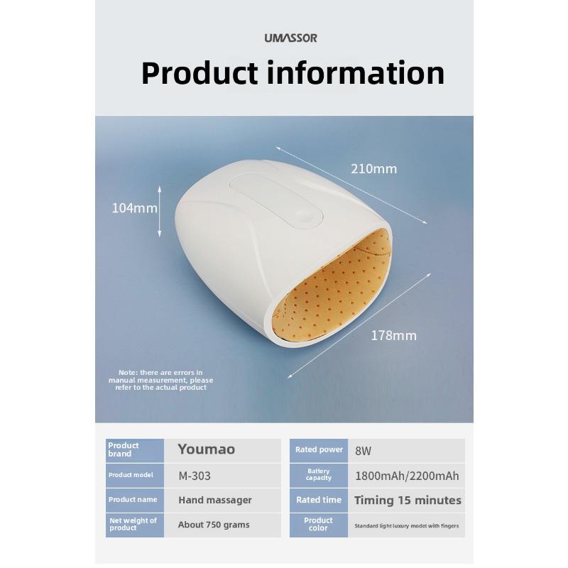 Finger Massager Palm Wrist Joint Hand Acupoint Numbness Care Meridian Kneading Heating Instrument Massager