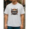 European sizes "Iron Grinding Iron" Cross-sword Logo Hard-core Inspirational Summer Fashion T-shirt, Comfortable and Breathable Casual Sports Top