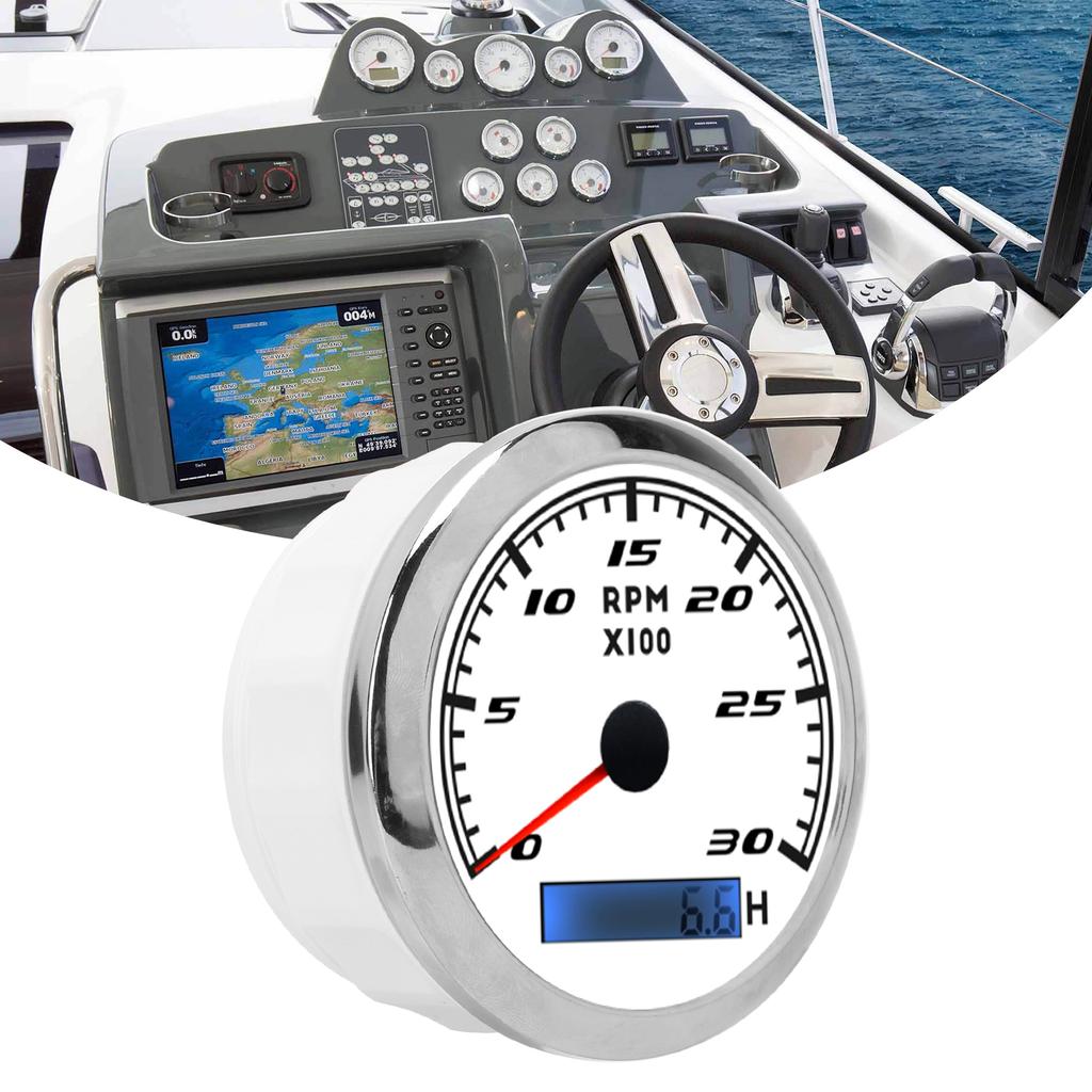 85mm Zeiger Drehzahlmesser RPM Tacho IP67 Edelstahl   für Auto Boot Marine