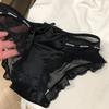 Satin Letter Hollowed Out Fashionable Women's Ice Silk Black Lace Underwear Sexy New Women's Triangle Pants