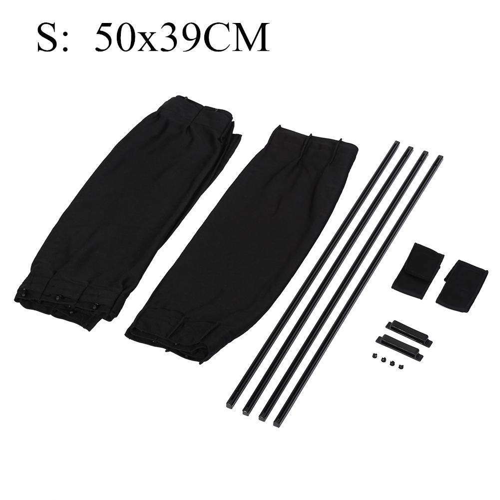 2pcs Universal Car Sun Shade Side Window Curtain Auto Foldable Uv Protection Black Pure Cloth Sun Visor Blinds Cover Car-Styling