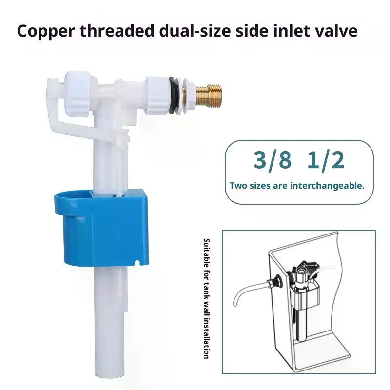 1Pcs High Pressure Side Inlet Valve Cistern Toilet, G3/8 G1/2 Inch Connection, Toilet Drain and Filling Valve