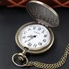 1913 Western Denim Vintage Classic Quartz Pocket Watch Bronze Pendant Necklace Chain Universal Fob Watch for Boys and Girls