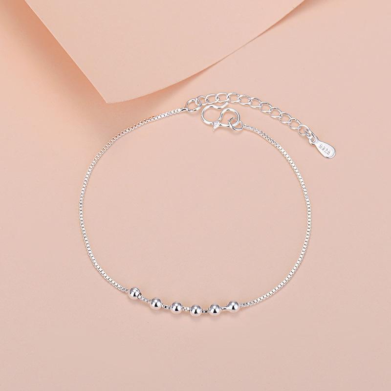 925 Silver Lucky Bead Charm Bracelet For Women Chain Round Bangles Fashion Luxury Quality Jewelry Christmas Accessories