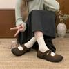 Retro Platform Cross Belt Korean Version Casual Single Shoes Women's Autumn 2025 New High-end Fashion Mary Jane Shoes