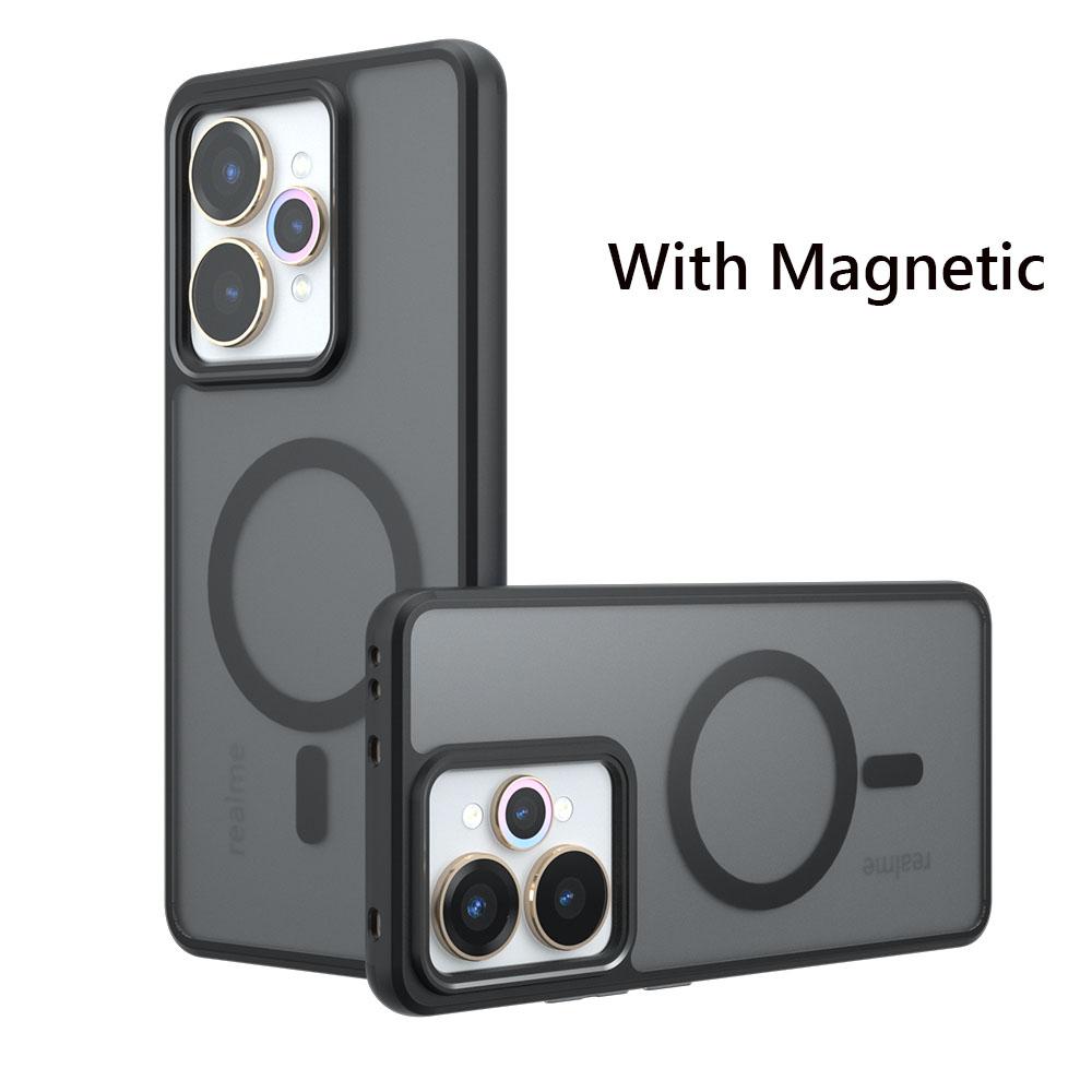 

Для Magsafe Магнітний Бездротовий Зарядний Чохол Для Realme 15 Pro Realme15Pro 5G Ударостійкий Матовий Задній Чохол Coque Realme 15 Pro чорний