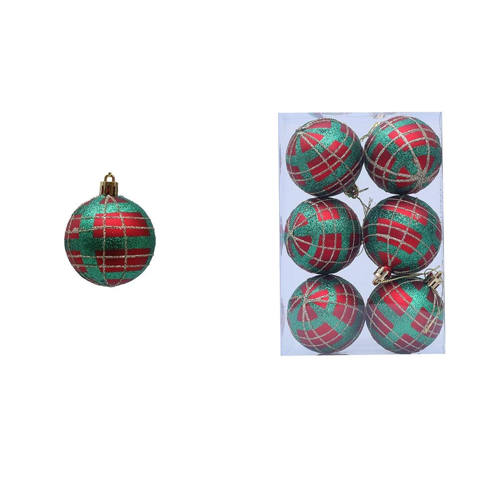 6pcs Painted Christmas Balls Pendant Shatterproof Christmas Gift Balls  Hotel Mall