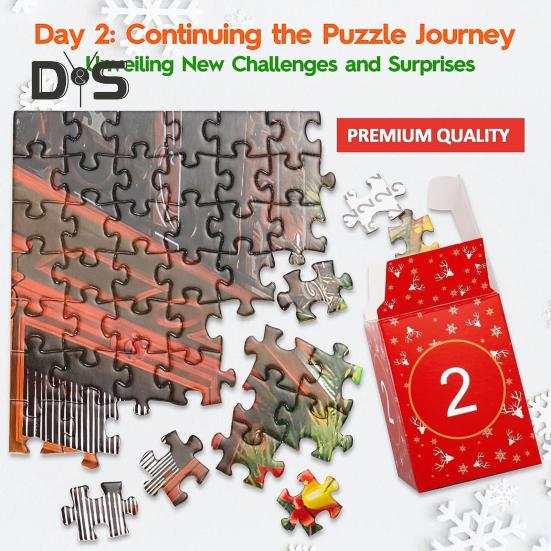 Vánoční adventní kalendář Puzzle 1000 Vánoční odpočítávací puzzle Zimní vánoční ozdoba sněhuláka