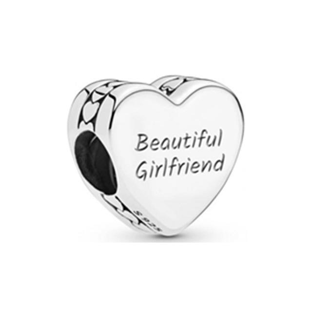 New 925 Sterling Silver Heart Be Magical You Are My World Girlfriend Bead Fit Original Charms Bracelet Jewelry Diy