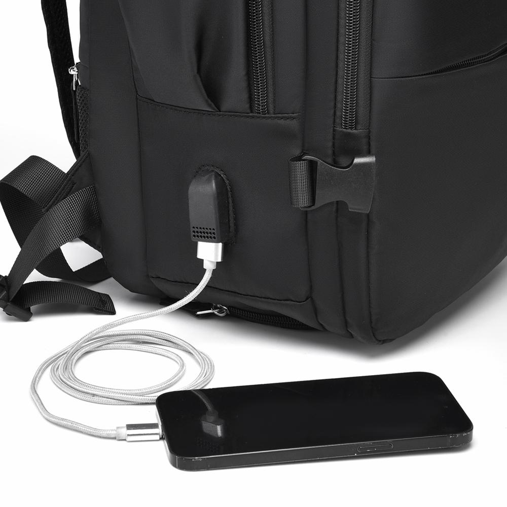 Reiserucksack mit großem Fassungsvermögen, Unisex-Freizeitrucksack mit USB-Ladefunktion, Oxford-Gewebe, separates Schuhfach