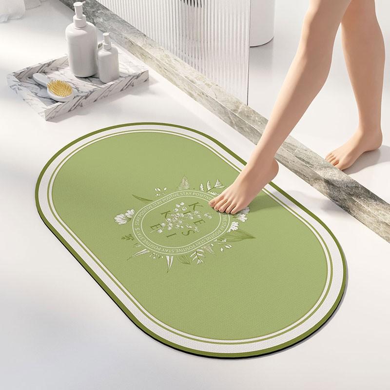 

Small and Fresh Plants Bathroom Absorbent Floor Mat Bathroom Toilet Toilet Soft Diatom Mud Anti-slip Floor Mat Foot Mat Oval 40 * 60cm