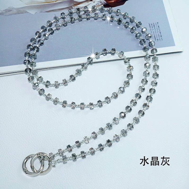 120cm Crystal Beads Crossbody Lanyard Long Cord Necklace Chain Glitter Strap Anti-lost Universal Hanging CellPhone Cover Case