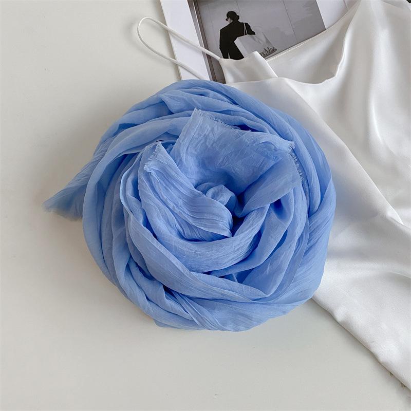 Thin Women's Desert Shawl Color Winning Cotton and Linen Beige Versatile Scarf Xinjiang Travel Sunscreen Scarf