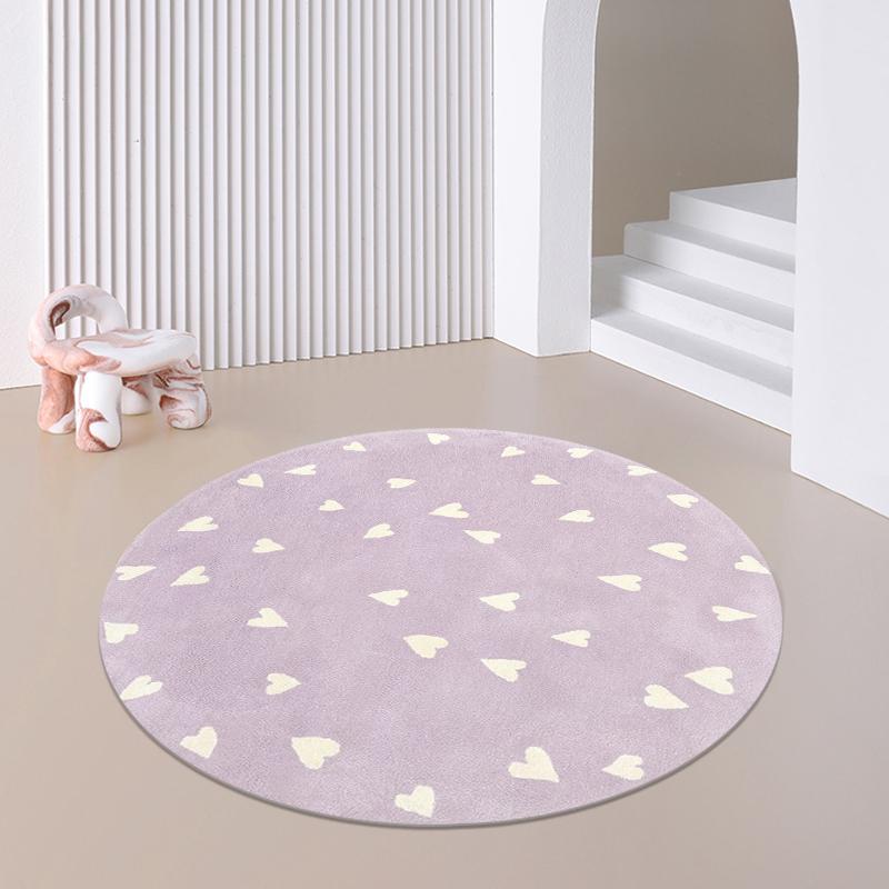 

Cute Cartoon Carpets for Living Room Nordic Style Bedroom Decor Round Carpet Fluffy Soft Children Floor Mat Large Area Plush Rug 80x80CM