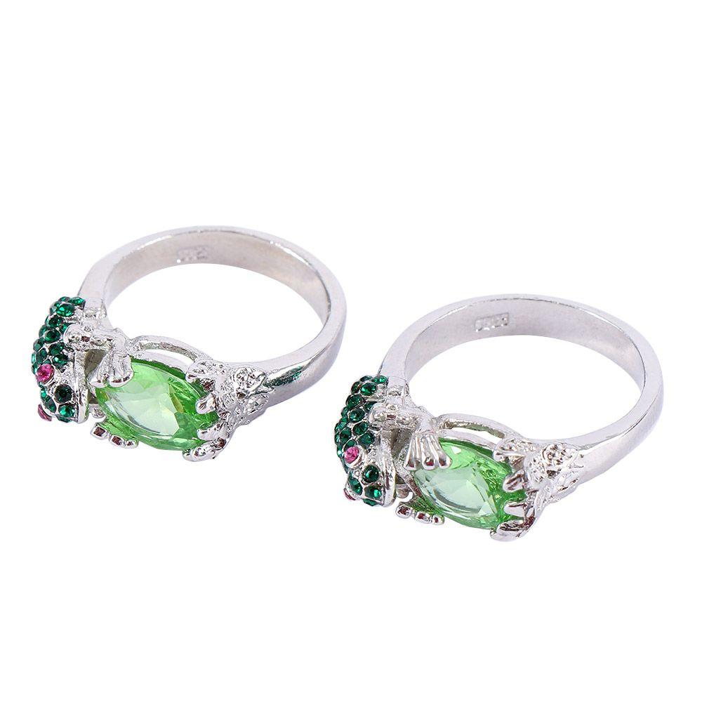 Charming Cut Oval Green Rich Frog Rhinestone Accessories Wedding Party Jewelry Birthday Gift