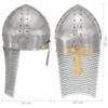 VidaXL Casque de chevalier croisé antique pour GN Argenté Acier