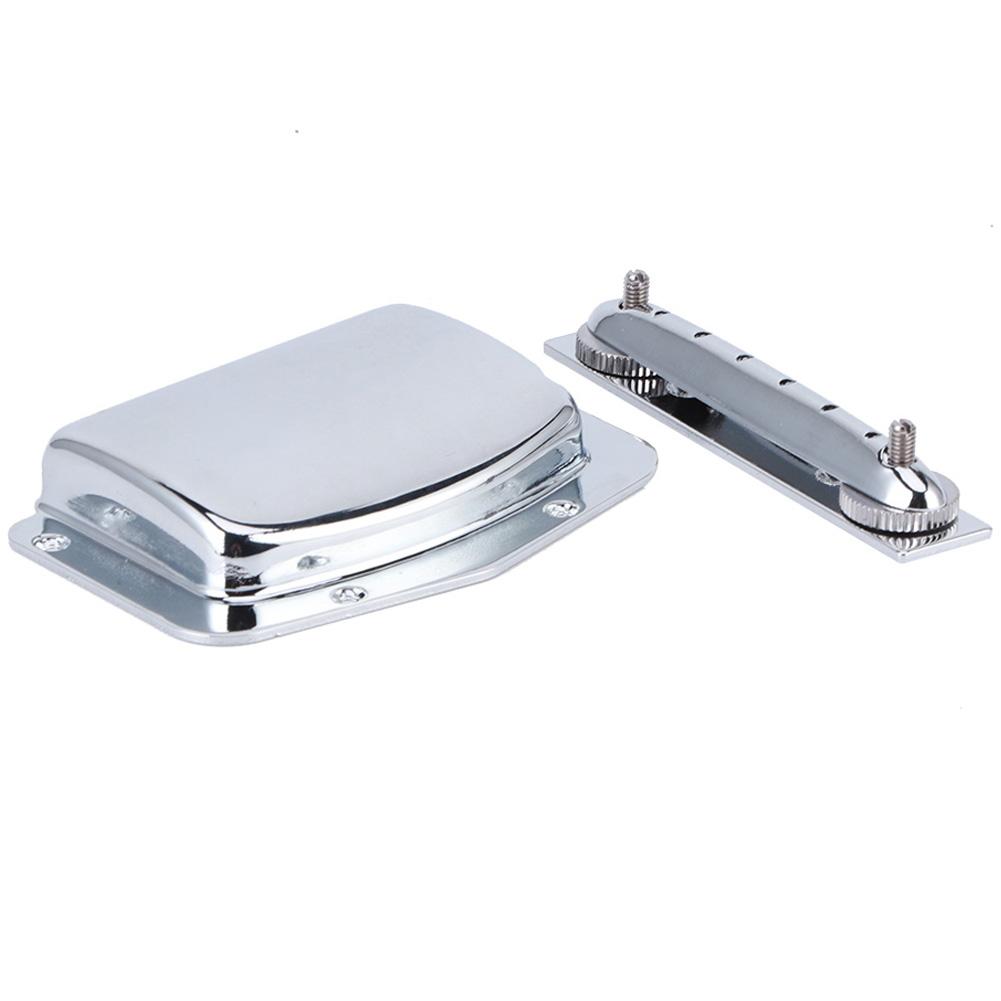6 String Electric Guitar Adjustable Archtop Tailpiece Bridge Cover Plate AccessorySilver