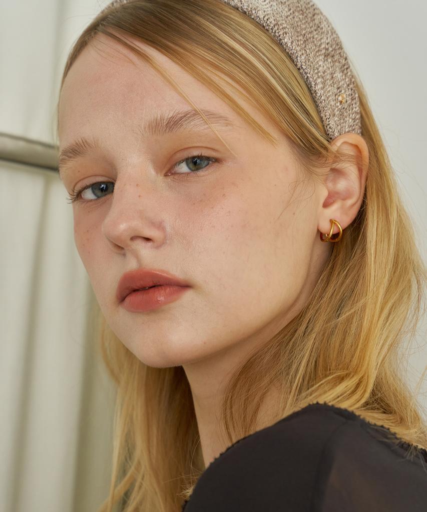 S'Secondo Double Line Hoop Earrings_2 Colors