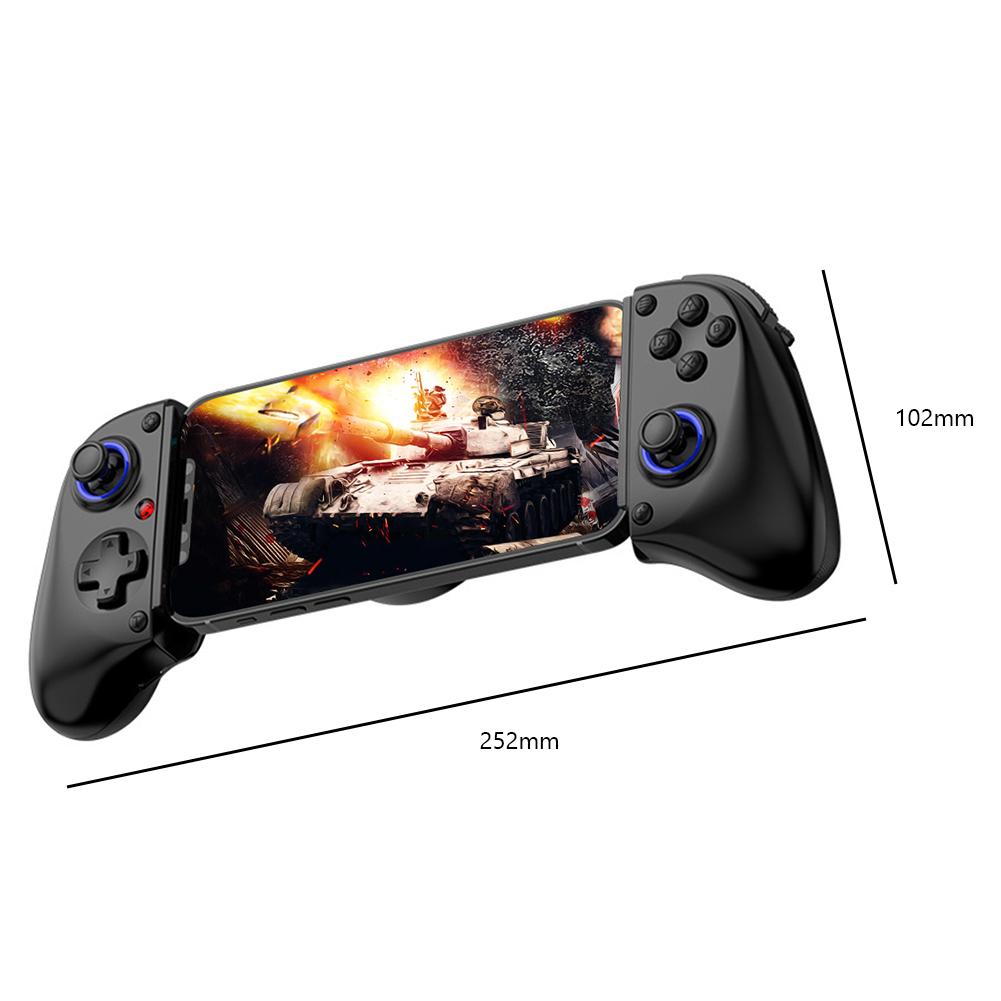 BSP-D11 Telescopic Game Controller For Switch/Android/Apple/IOS/PS3/PS4 RGB Light Wireless Mobile Gamepad with Turbo/6-axis Gyro