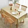 European Waterproof PVC Tablecloth: Wash-Free, Oil-Proof, Rectangular, Hot-Stamped Fabric for Dining and Coffee Tables.
