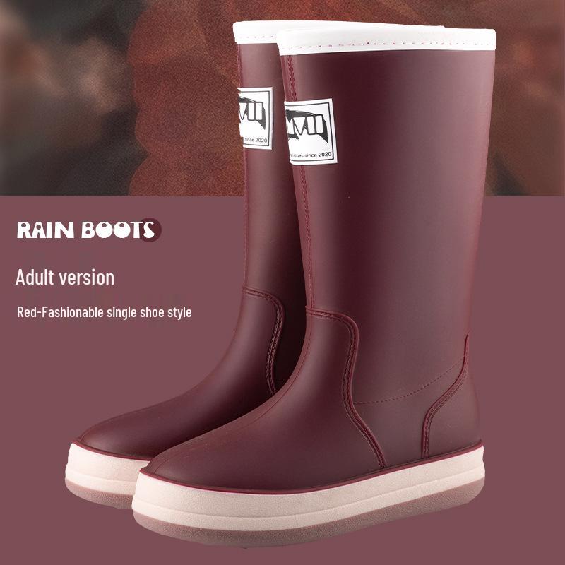 Wasserdichte Mid-Calf Anti-Rutsch Stiefel mit Kordelzug für Alle Jahreszeiten - Eltern-Kind-Stil Japanische Gummistiefel für Männer