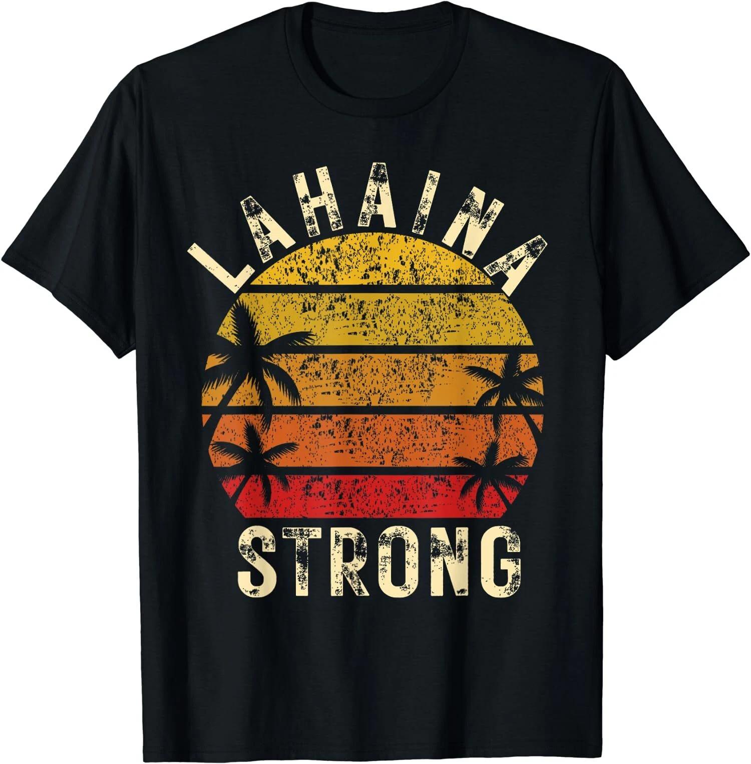 Vintage Lahaina Strong Palm Trees Sunset Lahaina Hawaii T-Shirt XXL