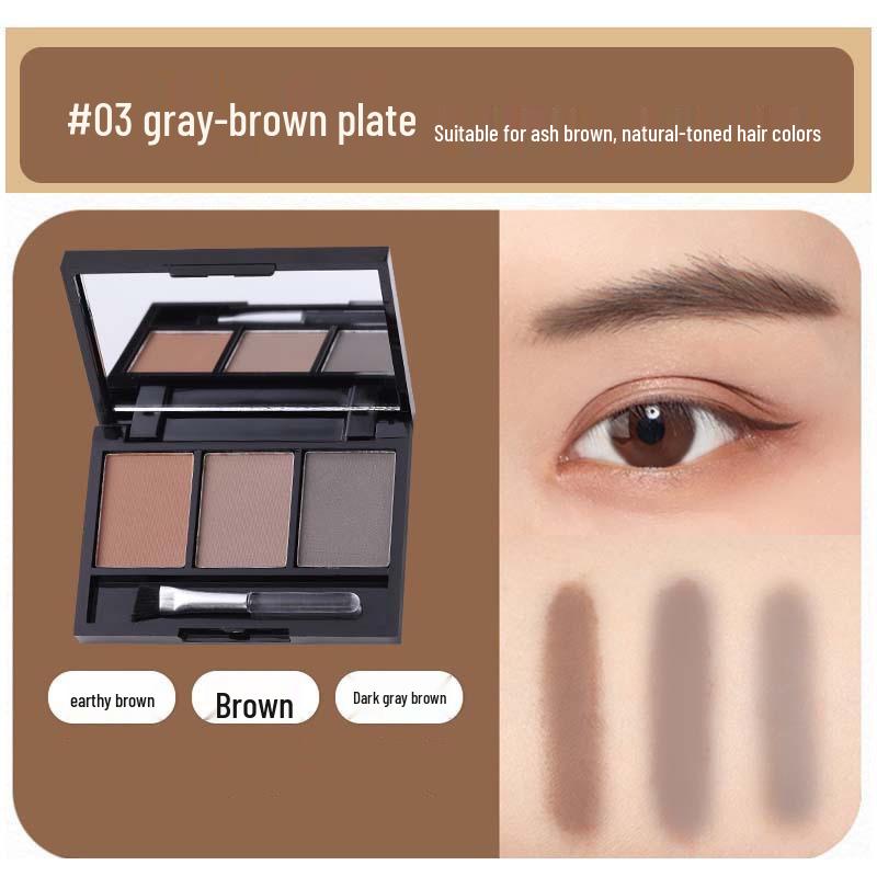 Three-Color 3D Waterproof Eyebrow Powder: Smudge-Proof, Long-Lasting, Beginner-Friendly