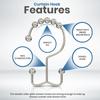 Utopia Bedding Double Glide Roller Set of 12 Shower Curtain Hooks, Double Sided Rings, Rust Proof Shower Curtain Rings, Nickel