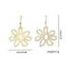 Asymmetric Dangle Earrings Unique Hollow Flower Drop Earrings Statement Jewelry Fashion Simple Small Hoop Earrings