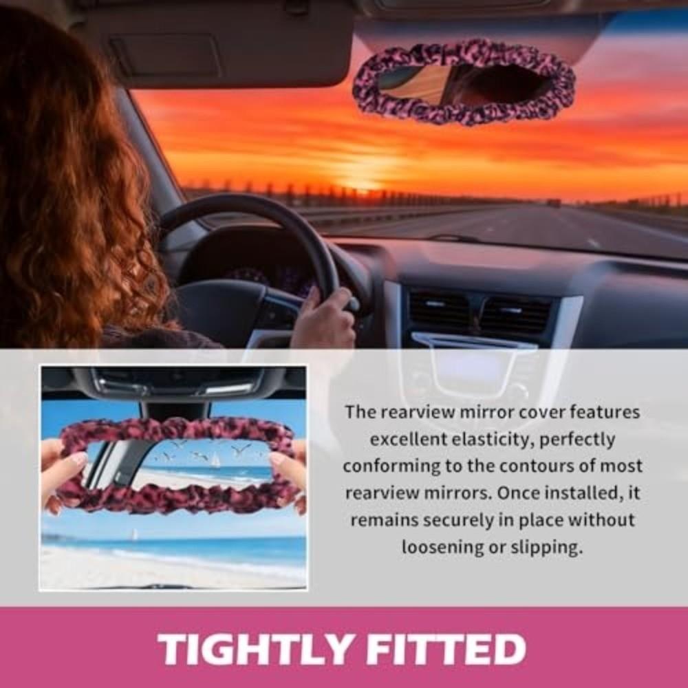 Highly Elastic Rear View Mirror Cover Elastic Design Plush Mirror Cover  For Car Interior Decor