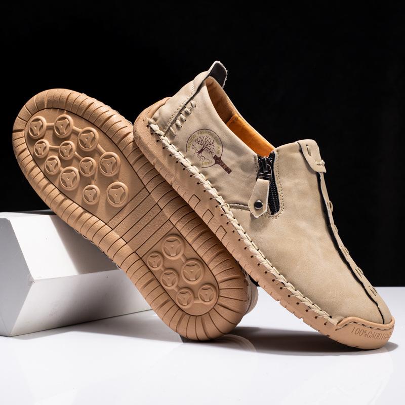 Men Casual Leather Shoes Comfortable Anti-slip Flat Shoes Soft Leather Shoes