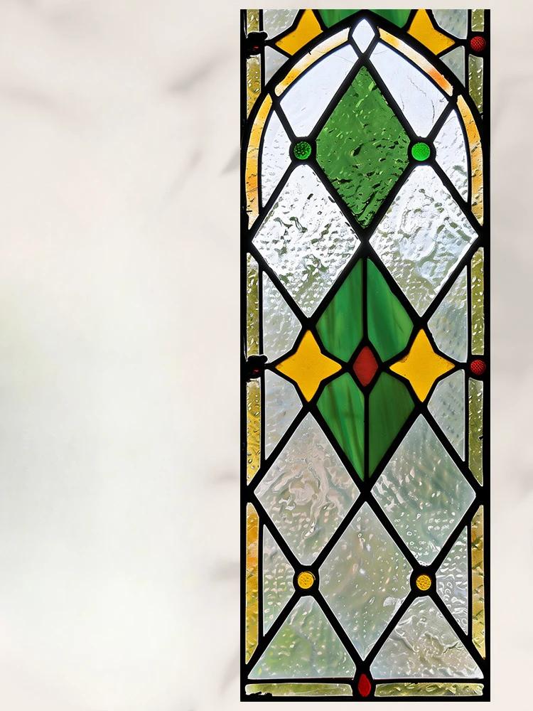 European Vintage Window Stained Glass Film Anti-peeping, Anti-light Electrostatic Scrub Window Sticker Stained Glass Decorative
