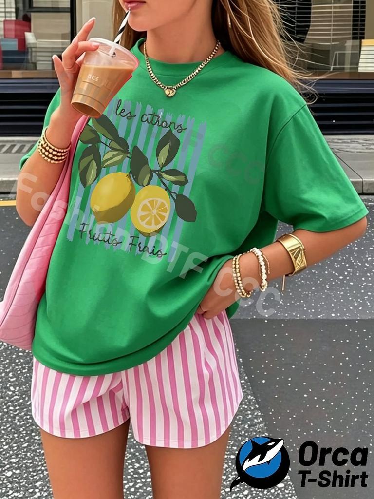Personalized trendy and fashionable women's T-shirts loose short-sleeved tops street elegant