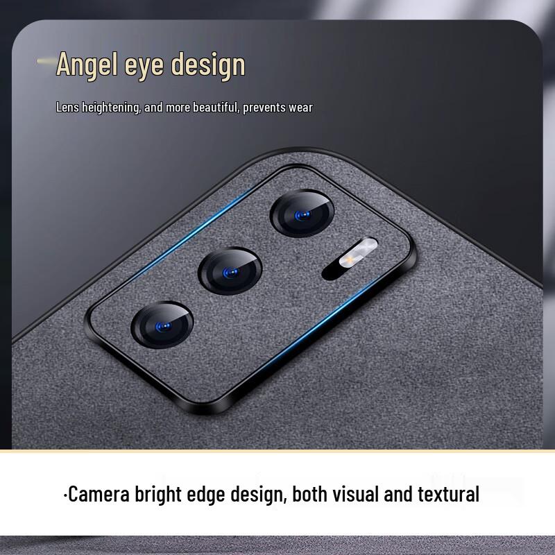 Shangsu Luxury Nubuck Leather Full Lens Protection Phone Case for Huawei P40 Series