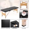 Massage Table 3 Zones Foldable Massage Table with Headrest Armrest Carrying Bag Wooden Legs Height-Adjustable Massage Bed Portable Beauty Table for