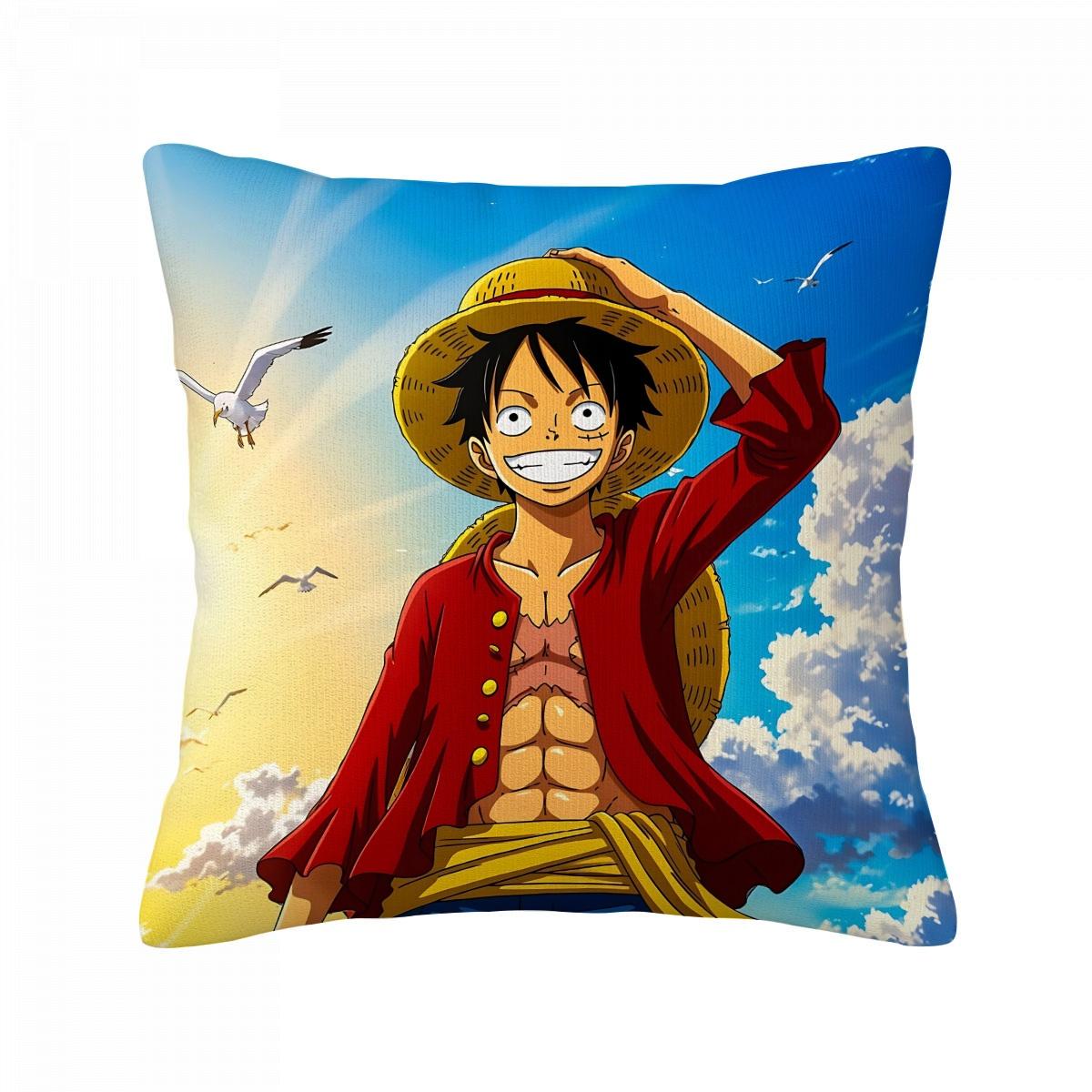 

Наволочка с изображением Манки Д. Луффи из One Piece Эксклюзивная лимитированная серия для фанатов аниме Декор в тематике сокровищ для спальни студенческого общежития 45x45cm