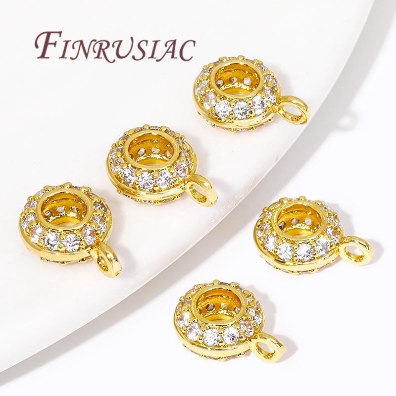 2/4/6Pcs Pendant Bails For Jewelry Making 18K Gold Plated Brass Bail Beads Connectors For DIY Necklace Findings