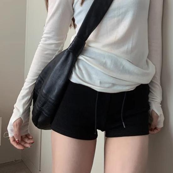 Women Sport Shorts Elastic Waistband Adjustable Drawstring Summer Outdoor Shorts Low-rise Gym