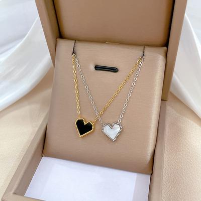 Vent Froid Amour Fritillaire Minimaliste Four à Vent Chaîne de Collier en Or Véritable Clavicule Féminine