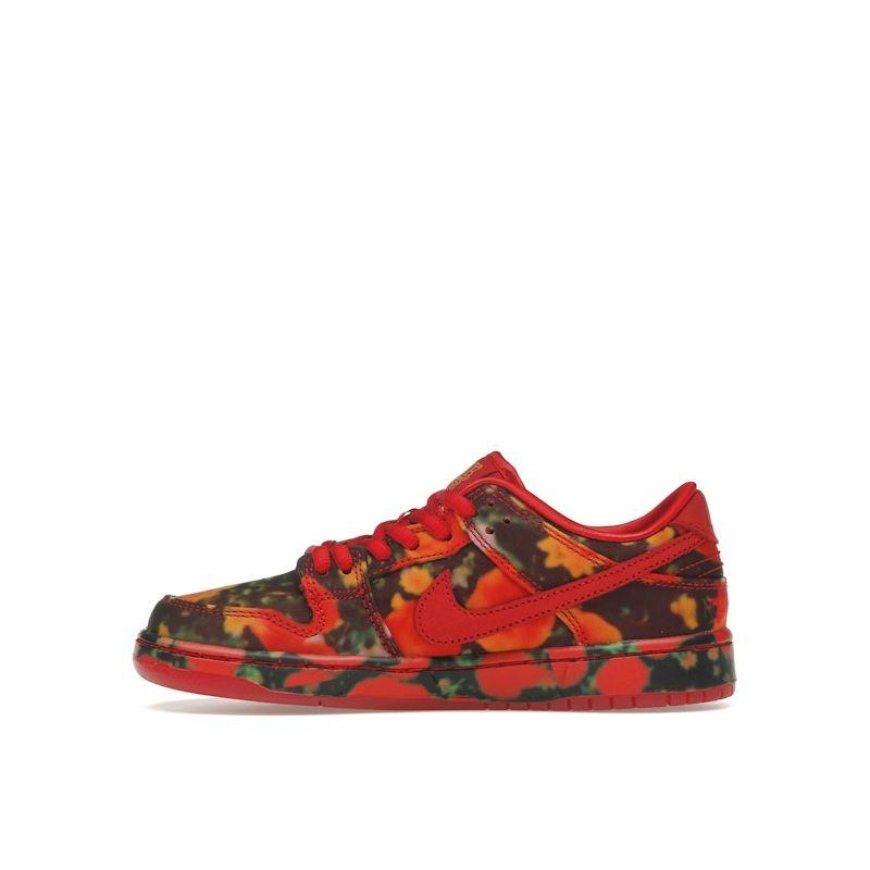 Nike SB Dunk Low Pro QS Buty do skateboardingu dla dzieci w wieku przedszkolnym Varsity Red University Gold FZ1236-600