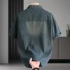 Retro Denim Kurzarmhemd für Jungen im Sommer Dünnes und locker sitzendes Hemd mit strukturiertem Design Allround-Oberteil