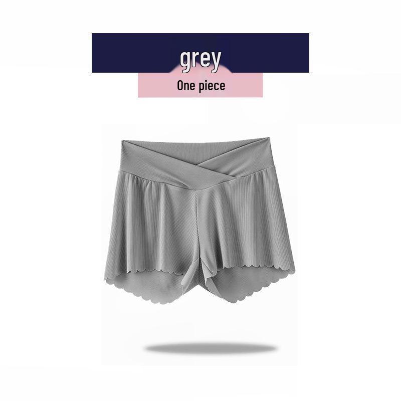 Ice Silk Maternity Shorts - Summer Style, Belly-Supporting, Loose Fit, Anti-Exposure Leggings, Ideal for Outdoor Wear