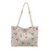2025 Korean summer new large-capacity women's casual shoulder bag printed cherry small fresh literary tote bag